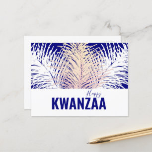 Cartão Postal penas brancas Black Holiday Happy Kwanzaa