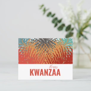 Cartão Postal penas coloridas Black Holiday Happy Kwanzaa