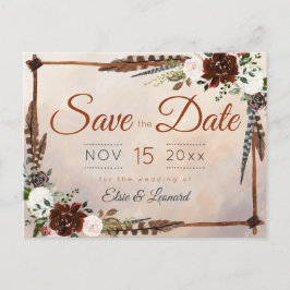 Cartão Postal Penas de floresta russa e Sangue Floral