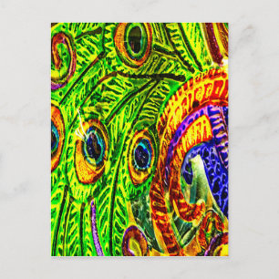 Cartão Postal Penas de Peacock