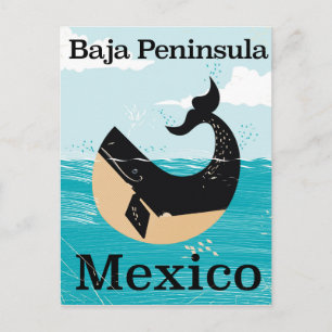 Cartão Postal península da baja México pôster de viagem