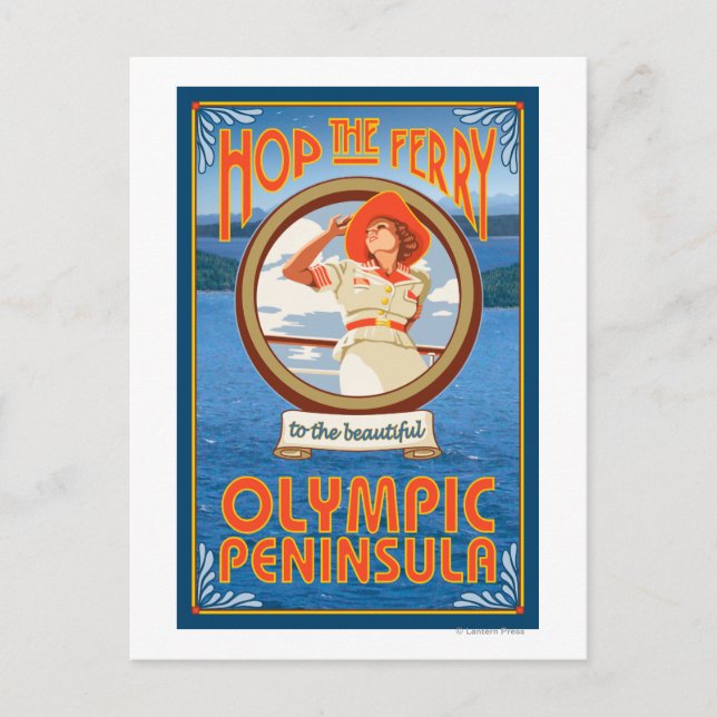 Cartão Postal Península olimpiadas, WashingtonSalte o Ferry (Frente)