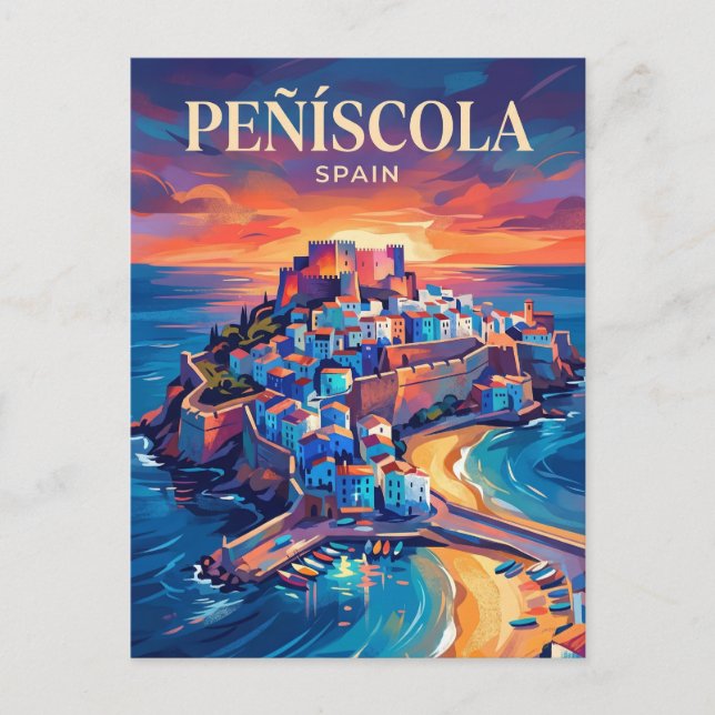 Cartão Postal Peñíscola Espanha (Frente)