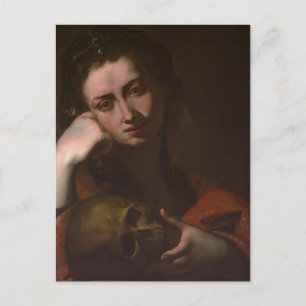 Cartão Postal Penitent Magdalen (Vanitas) por Jusepe Ribera