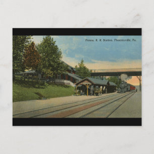 Cartão Postal Penn R. Station Phoenixville PA