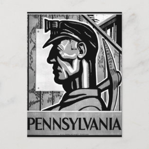 Cartão Postal Pennsylvania Coal Poster WPA 1938