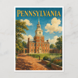 Cartão Postal Pennsylvania Independence Hall GeoSaga