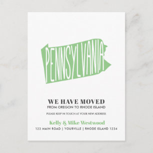 Cartão Postal PENNSYLVANIA Mudamos o novo endereço Novo lar