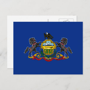 Cartão Postal Pennsylvanian Flag, Flag da Pensilvânia