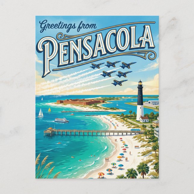 Cartão Postal Pensacola EUA (Frente)