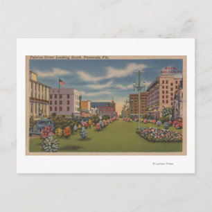 Cartão Postal Pensacola, FL - Vista Sul do Palafox