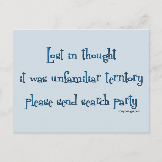 Cartão Postal Pensamento perdido (Frente)