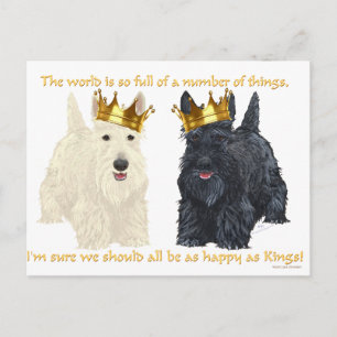 Cartão Postal Pensamentos Felizes de Scottish Terriers