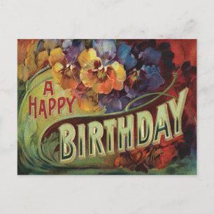 Cartão Postal Pensamentos Flor de Pensamento Arco-íris Flores Fl