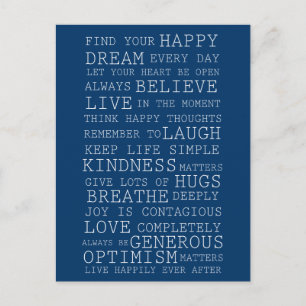 Cartão Postal Pensamentos positivos