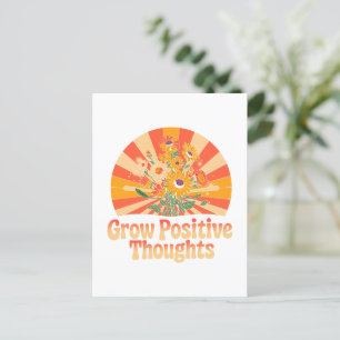 Cartão Postal Pensamentos Positivos Crescentes - Inspiração Flor