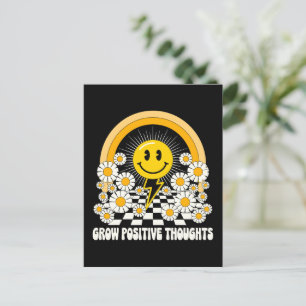 Cartão Postal Pensamentos Positivos Crescentes - Inspiração Flor