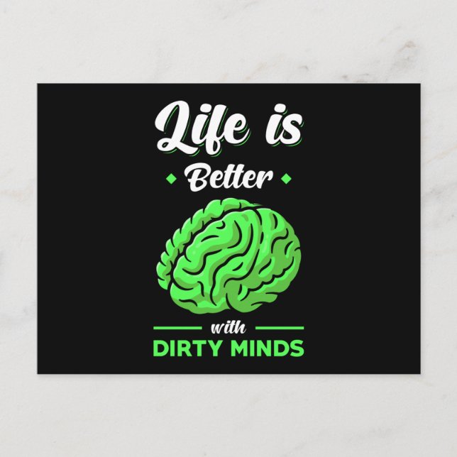 Cartão Postal Pensamentos Sujos Engraçados Dizendo (Frente)