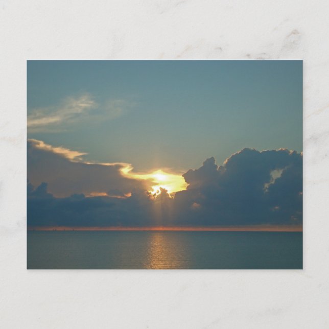 Cartão Postal Pensando em sua praia de fotos sunset do oceano Pa (Frente)