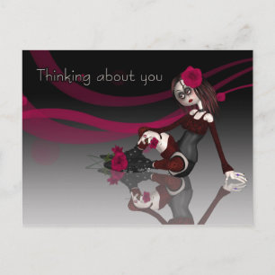 Cartão Postal Pensando Em Você - Boneca De Aranha Gótica Com R