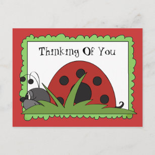 Cartão Postal Pensando em você Cartaz Ladybug