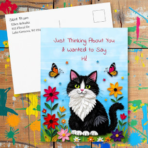 Cartão Postal Pensando em Você   Dizer Olá Personalizado