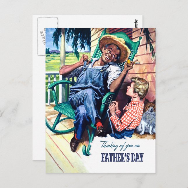 Cartão Postal Pensando em você no Dia de os pais (Frente/Verso)