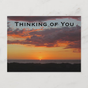 Cartão Postal Pensando em você Oceano Pacífico Brilhante Laranja