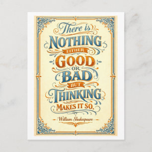 Cartão Postal "Pensar Faz Ser Assim" Shakespeare