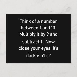 Cartão Postal Pense em um número entre 1 e 10...  gi sarcástic
