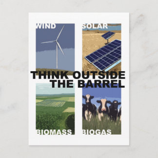 Cartão Postal Pense fora do barril