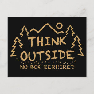 Cartão Postal Pense fora, não é necessária nenhuma caixa