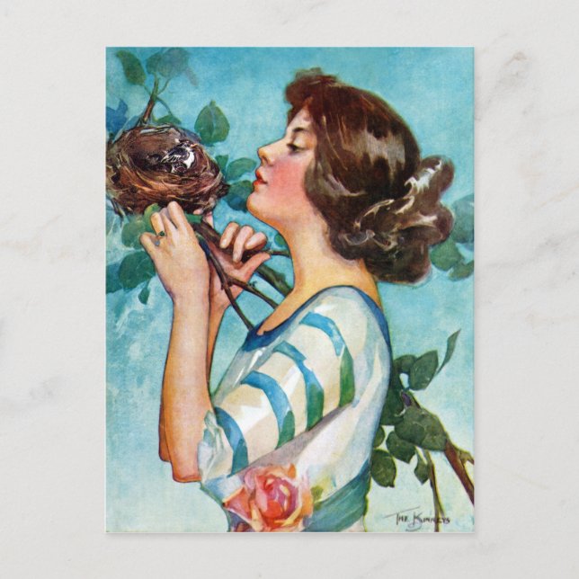 CARTÃO POSTAL "PENSE NO SEU NINHO" ROSAS DE PRIMAVERA ANTERIOR (Frente)