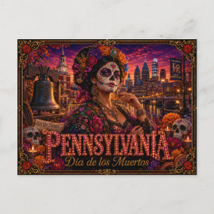 Cartão Postal Pensilvânia Dia dos Mortos Retro