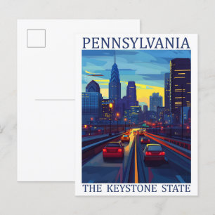 Cartão Postal Pensilvânia, Estado de Keystone EUA Viagem Place