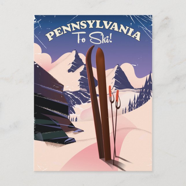 Cartão Postal Pensilvânia Para Esquiar (Frente)