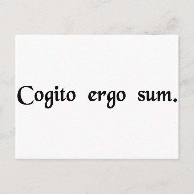 Cartão Postal Penso, logo existo. (Frente)