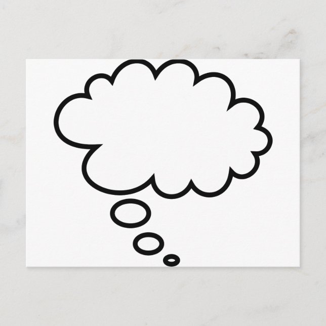 Cartão Postal Pensou no Bubble - adicione o seu próprio texto! (Frente)