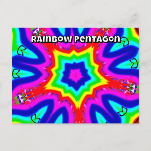 Cartão Postal Pentágono Arco-íris (você pode mudar as palavras)