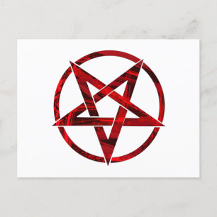 Cartão Postal Pentagrama do diabo vermelho