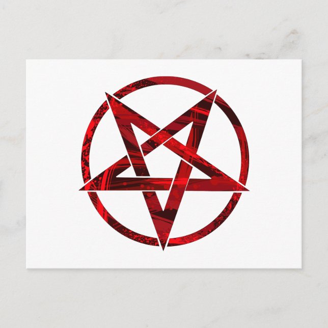 Cartão Postal Pentagrama do diabo vermelho (Frente)