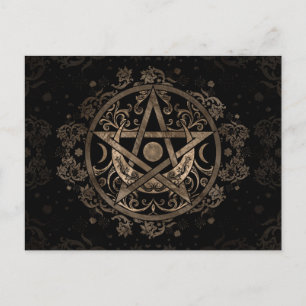 Cartão Postal Pentagrama - Dourado e Preto