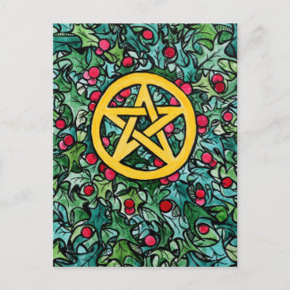 Cartão Postal Pentagrama Pagão de Yule