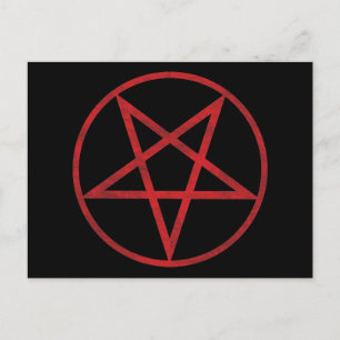 Cartão Postal Pentagrama Vermelho