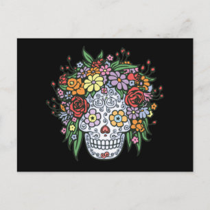 Cartão Postal Penteado Açúcar Crânio