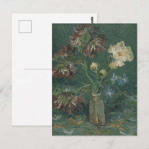 Cartão Postal Peônias de Van Gogh & Delphínios Azuis Arte
