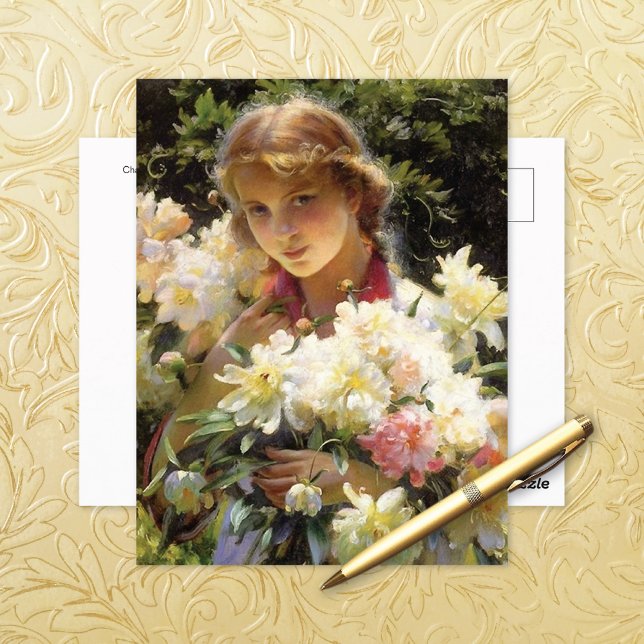 Cartão Postal Peonies Charles Courtney Curran (Criador carregado)