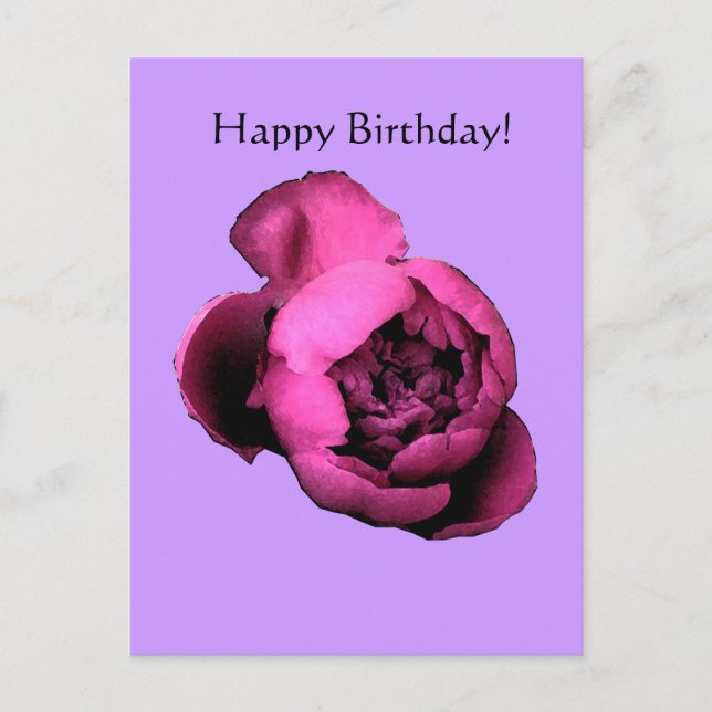 Cartão Postal Peony Birthday Card (Frente)