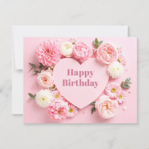 Cartão Postal Peony Birthday Card