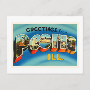 Cartão Postal Peoria Illinois IL Antiga Viagens vintage Souvenir